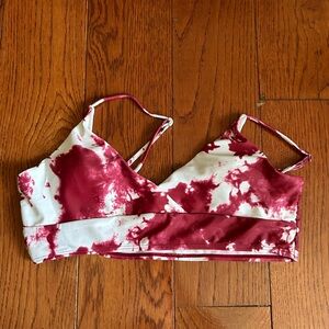 Red and White Tie-Dye Bralette
